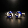 Blue-White-Knot-Cufflinks