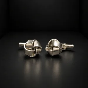 Elegant Silver Knot Cufflinks