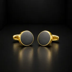 Luxe Gold and Charcoal Cufflinks
