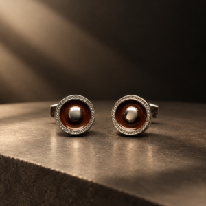 Luxury Brown Enamel Cufflinks