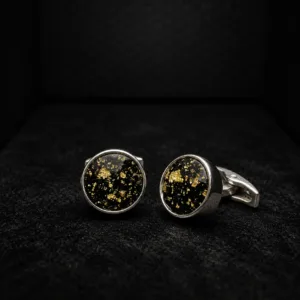 Luxury-Gold-Leaf-Black-Cufflinks