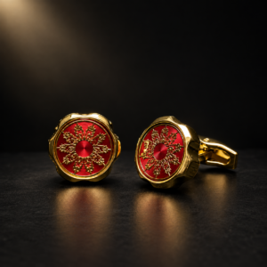 Ornate Ruby-Gold Cufflinks
