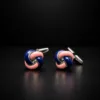 Pink and Navy Knot Cufflinks