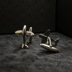 Polished Airplane Cufflinks