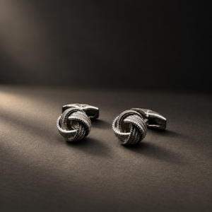 Polished Silver Knot Cufflinks