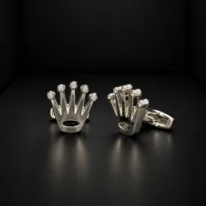 Regal Silver Crown Cufflinks