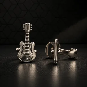 Silver-Guitar-Cufflinks