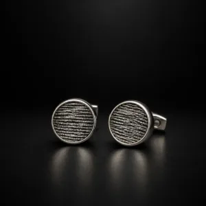 Silver Striped Cufflinks