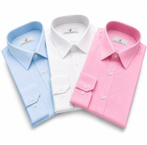 White Signature Twill Shirt - Pack of Three (White + Pink + Light Sky Blue)