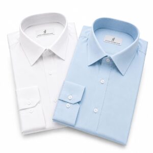 White Signature Twill Shirt - Pack of Two (White + Light Sky Blue)